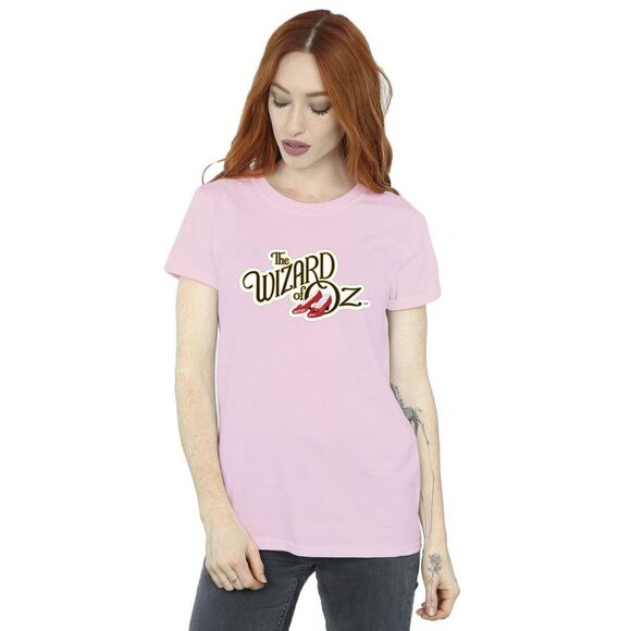 The Wizard Of Oz Womens/Ladies Shoes Logo Cotton Boyfriend T-Shirt / Baby Pink - Picture 2 of 3